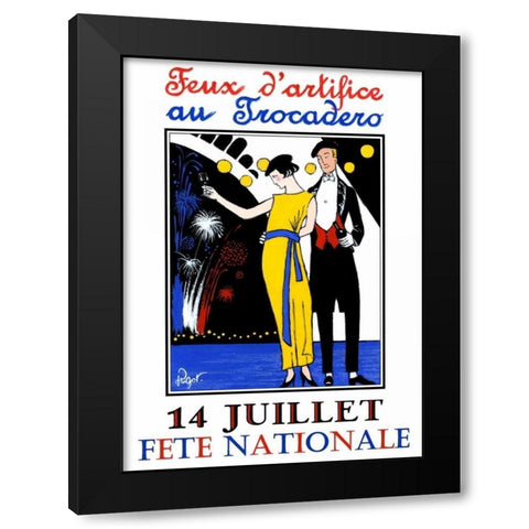 Feux d artifice Black Modern Wood Framed Art Print with Double Matting by Got, Jean-Pierre