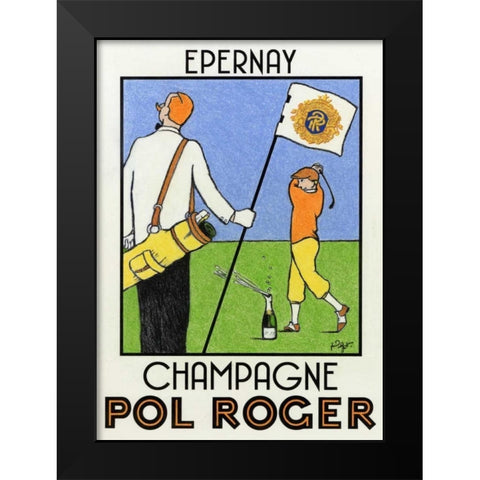 Champagne Practice Black Modern Wood Framed Art Print by Got, Jean-Pierre