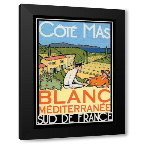 Blanc Mediterranee Black Modern Wood Framed Art Print by Got, Jean-Pierre