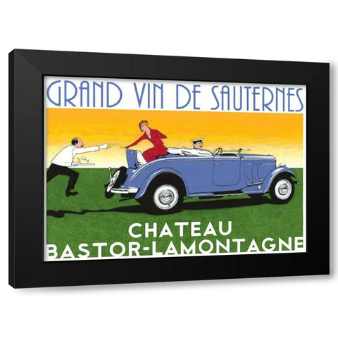 Cabriolet Black Modern Wood Framed Art Print by Got, Jean-Pierre