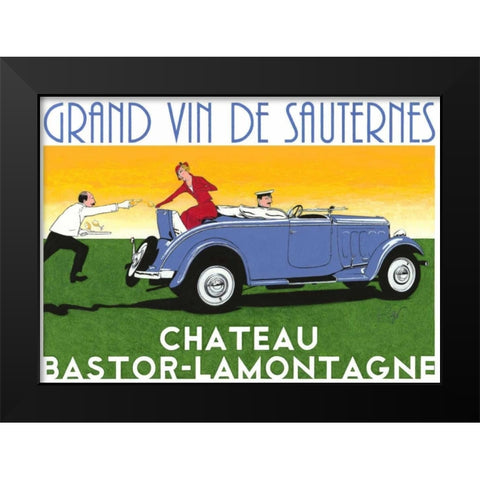 Cabriolet Black Modern Wood Framed Art Print by Got, Jean-Pierre