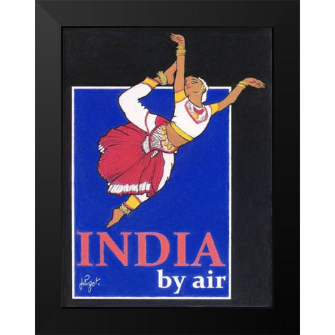 India by Air Black Modern Wood Framed Art Print by Got, Jean Pierre