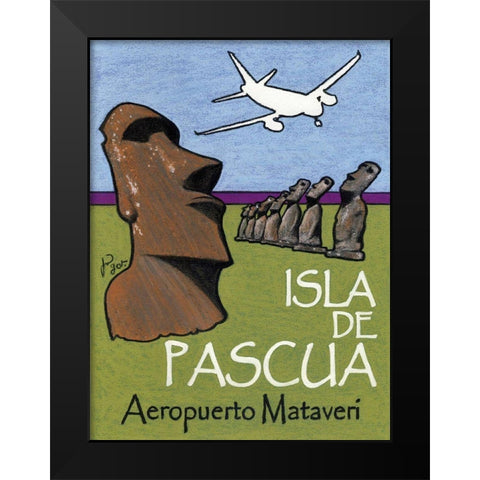 Isla de Pascua Black Modern Wood Framed Art Print by Got, Jean Pierre