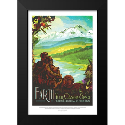 Earth- Your Oasis In Space Black Modern Wood Framed Art Print by JPL