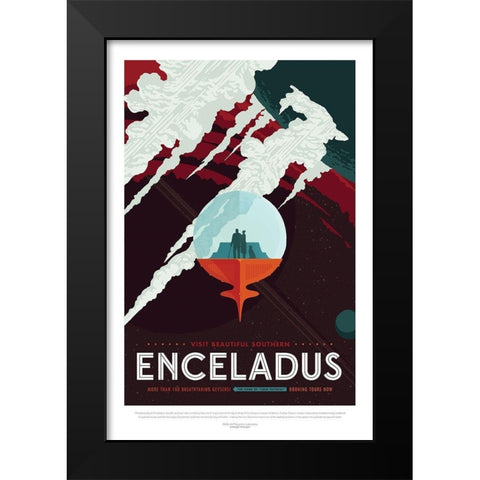 Enceladus Black Modern Wood Framed Art Print by JPL