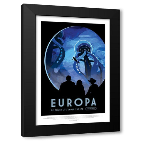 Europa-Discover Life Under The Black Modern Wood Framed Art Print by JPL