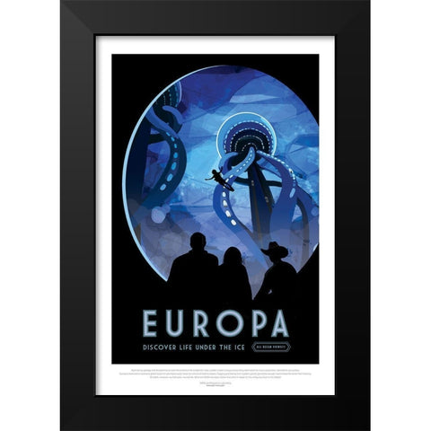 Europa-Discover Life Under The Black Modern Wood Framed Art Print by JPL