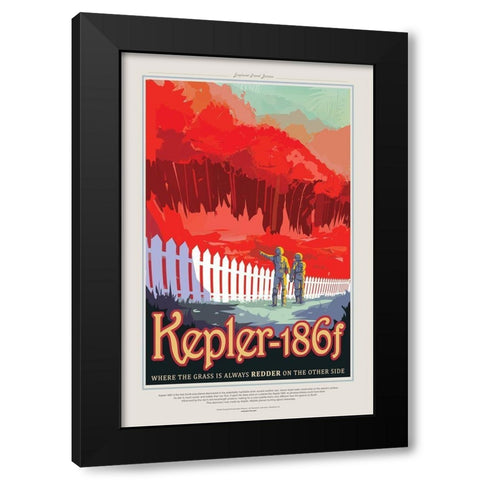 Kepler Black Modern Wood Framed Art Print by JPL