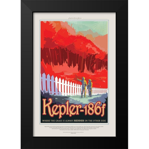 Kepler Black Modern Wood Framed Art Print by JPL
