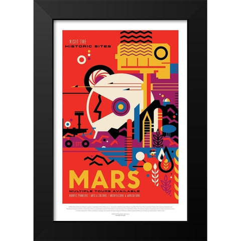 Mars Black Modern Wood Framed Art Print by JPL
