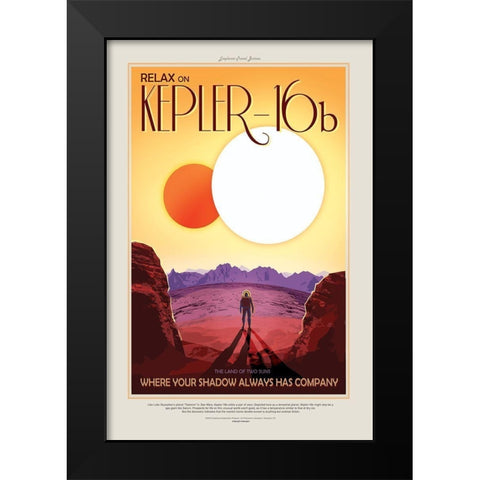 Relax On Kepler Black Modern Wood Framed Art Print by JPL