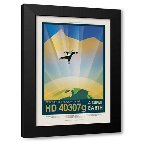 Super Earth Black Modern Wood Framed Art Print by JPL