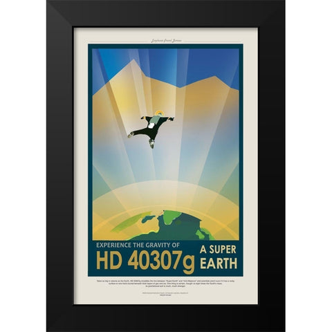 Super Earth Black Modern Wood Framed Art Print by JPL