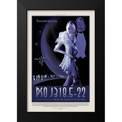 Where The Night Life Never End Black Modern Wood Framed Art Print by JPL
