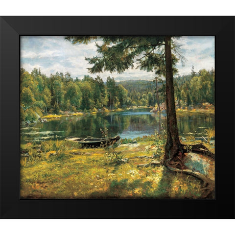 Summer on the Lake Black Modern Wood Framed Art Print by Sorensen, Jorgen