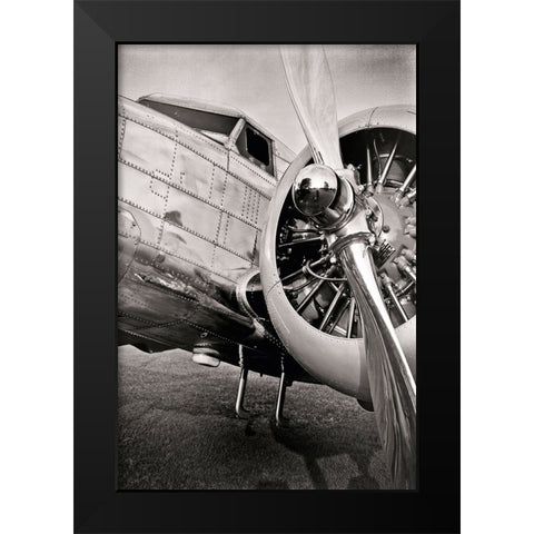 Lockheed 12A Electra Junior Black Modern Wood Framed Art Print by Slemp, John