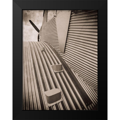 Airplane View Black Modern Wood Framed Art Print by Slemp, John