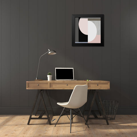 Balanced Blush I Black Modern Wood Framed Art Print by Thompson, Justin
