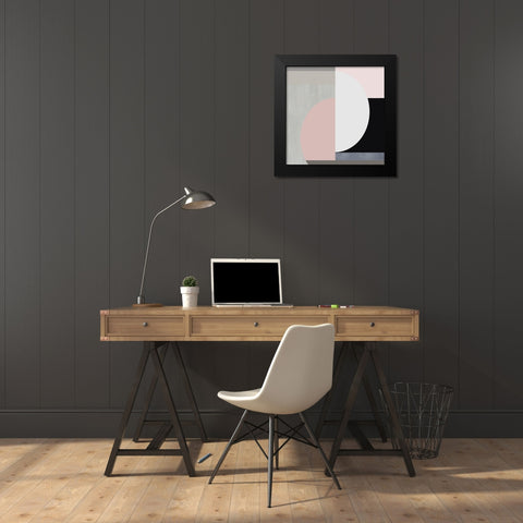 Balanced Blush II Black Modern Wood Framed Art Print by Thompson, Justin