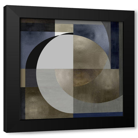 Meld III Black Modern Wood Framed Art Print with Double Matting by Thompson, Justin