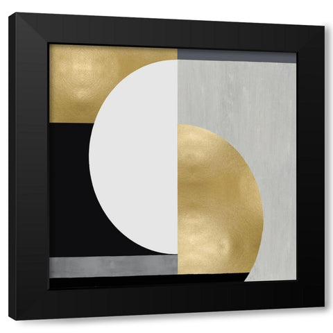 Balanced in Gold I Black Modern Wood Framed Art Print with Double Matting by Thompson, Justin
