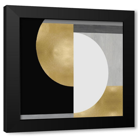 Balanced in Gold II Black Modern Wood Framed Art Print by Thompson, Justin