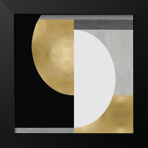 Balanced in Gold II Black Modern Wood Framed Art Print by Thompson, Justin