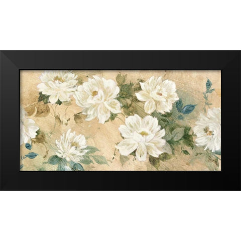 White Petals Black Modern Wood Framed Art Print by Wilcox, Jil