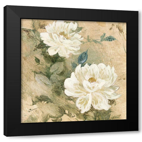 White Flowers I Black Modern Wood Framed Art Print with Double Matting by Wilcox, Jil