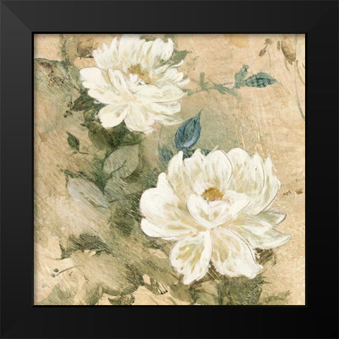 White Flowers I Black Modern Wood Framed Art Print by Wilcox, Jil