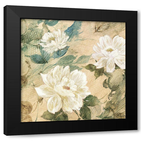 White Flowers II Black Modern Wood Framed Art Print with Double Matting by Wilcox, Jil