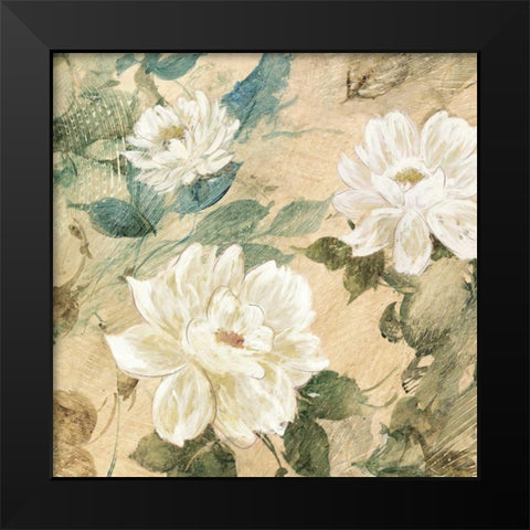 White Flowers II Black Modern Wood Framed Art Print by Wilcox, Jil