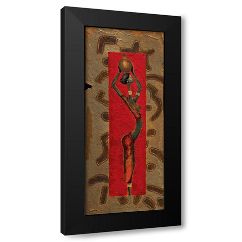 African Lady I Black Modern Wood Framed Art Print with Double Matting by Kamba