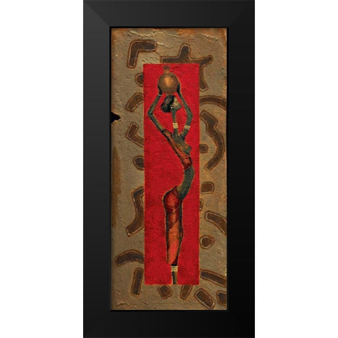 African Lady I Black Modern Wood Framed Art Print by Kamba