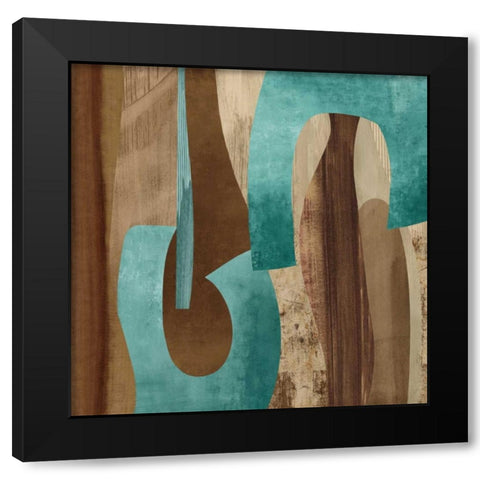 Aqua Turns I Black Modern Wood Framed Art Print by Baker, Kevin