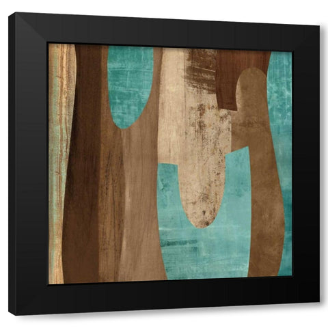 Aqua Turns II Black Modern Wood Framed Art Print by Baker, Kevin