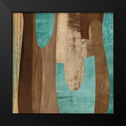 Aqua Turns II Black Modern Wood Framed Art Print by Baker, Kevin