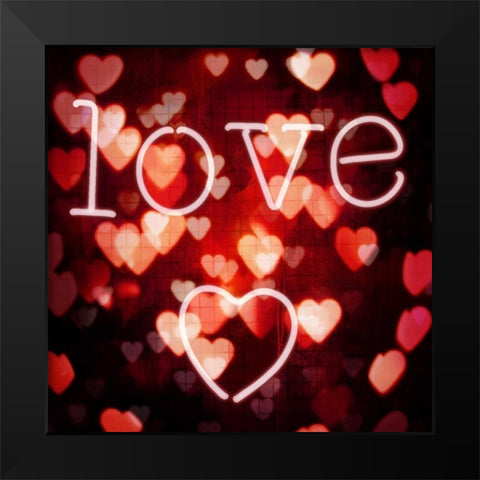 Love Black Modern Wood Framed Art Print by Carrigan, Kate