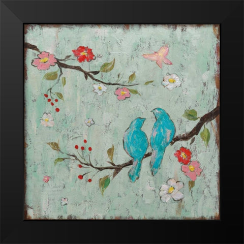 Love Birds I Black Modern Wood Framed Art Print by Frances, Katy