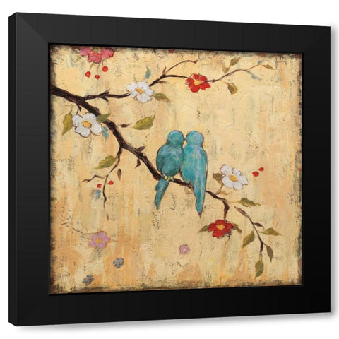 Love Birds II Black Modern Wood Framed Art Print with Double Matting by Frances, Katy