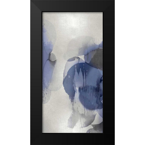 Cascade Indigo Triptych II Black Modern Wood Framed Art Print by Jett, Kristina