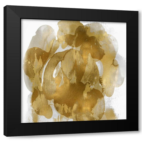 Gold Flow I Black Modern Wood Framed Art Print by Jett, Kristina