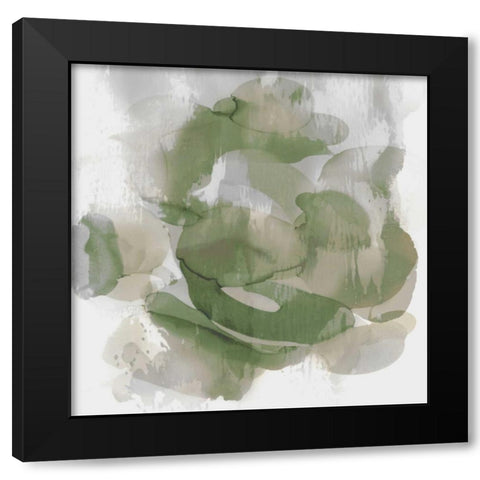 Green Flow II Black Modern Wood Framed Art Print with Double Matting by Jett, Kristina