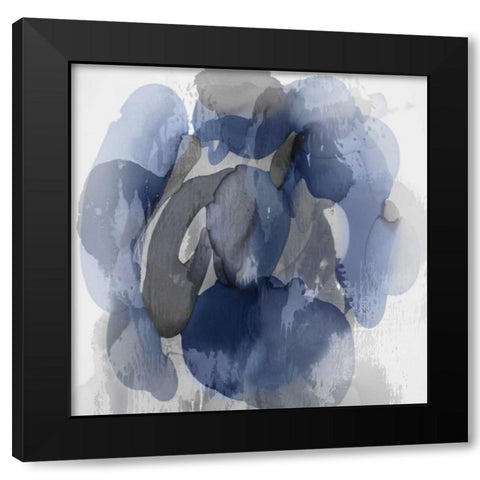 Indigo Flow I Black Modern Wood Framed Art Print with Double Matting by Jett, Kristina