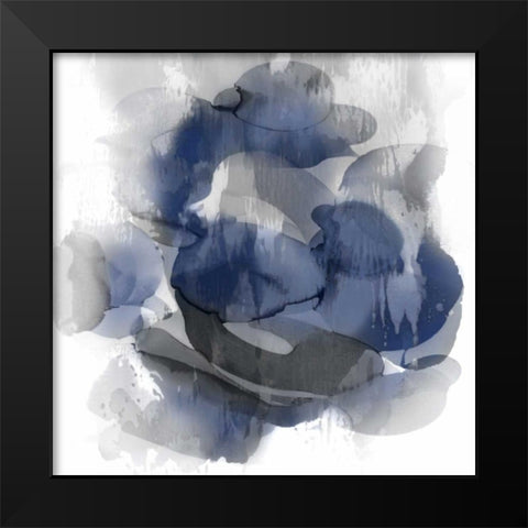 Indigo Flow II Black Modern Wood Framed Art Print by Jett, Kristina
