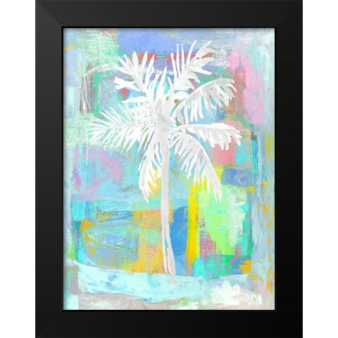 Abstract Palm Aqua Black Modern Wood Framed Art Print by Blake, Madeline