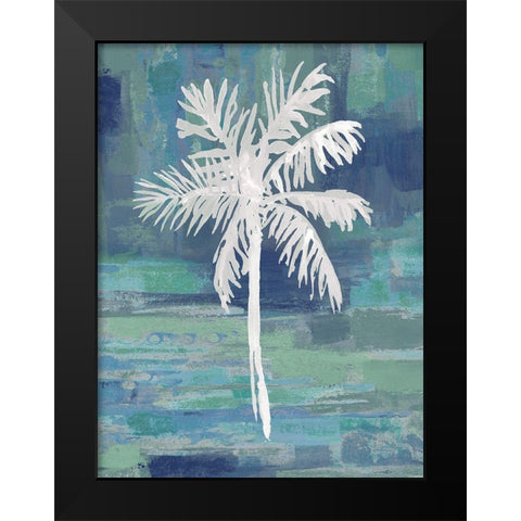 Abstract Palm Blue I Black Modern Wood Framed Art Print by Blake, Madeline