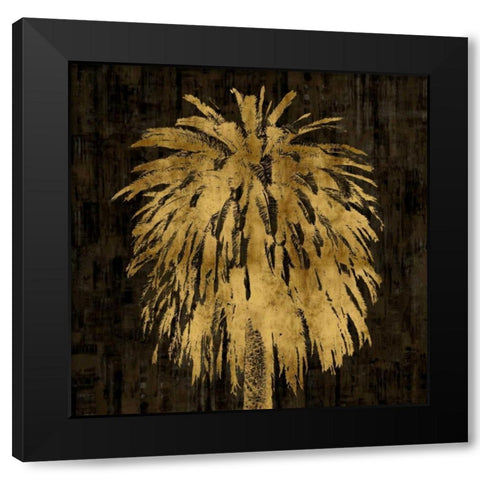 Palms In Gold I Black Modern Wood Framed Art Print with Double Matting by Bennett, Kate