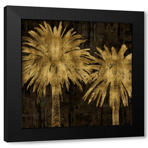 Palms In Gold II Black Modern Wood Framed Art Print by Bennett, Kate