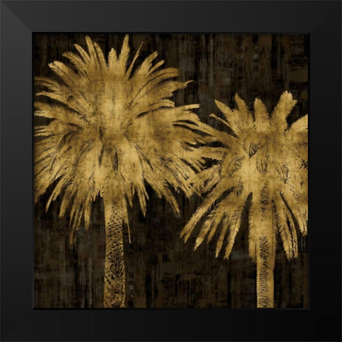 Palms In Gold II Black Modern Wood Framed Art Print by Bennett, Kate